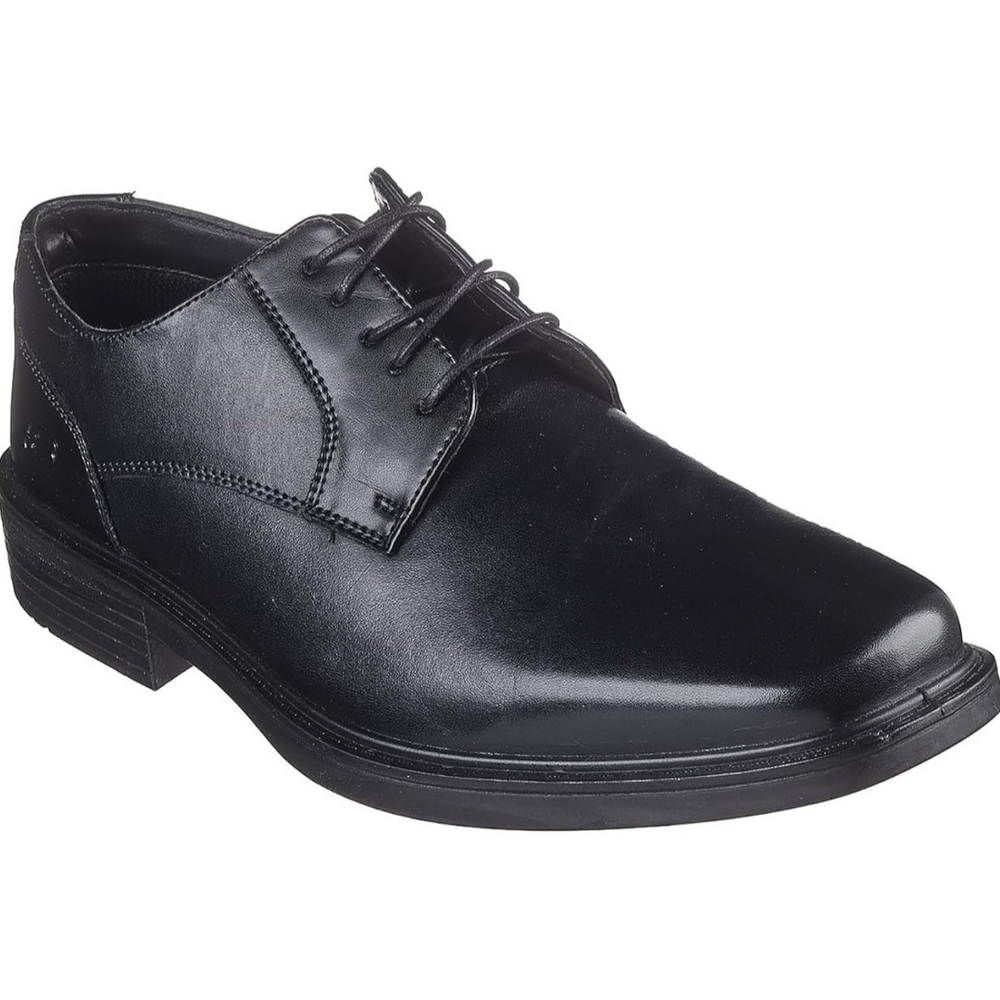 Mens Skechers Miller Enrico Black Leather Oxford Dress Shoes New 9.5